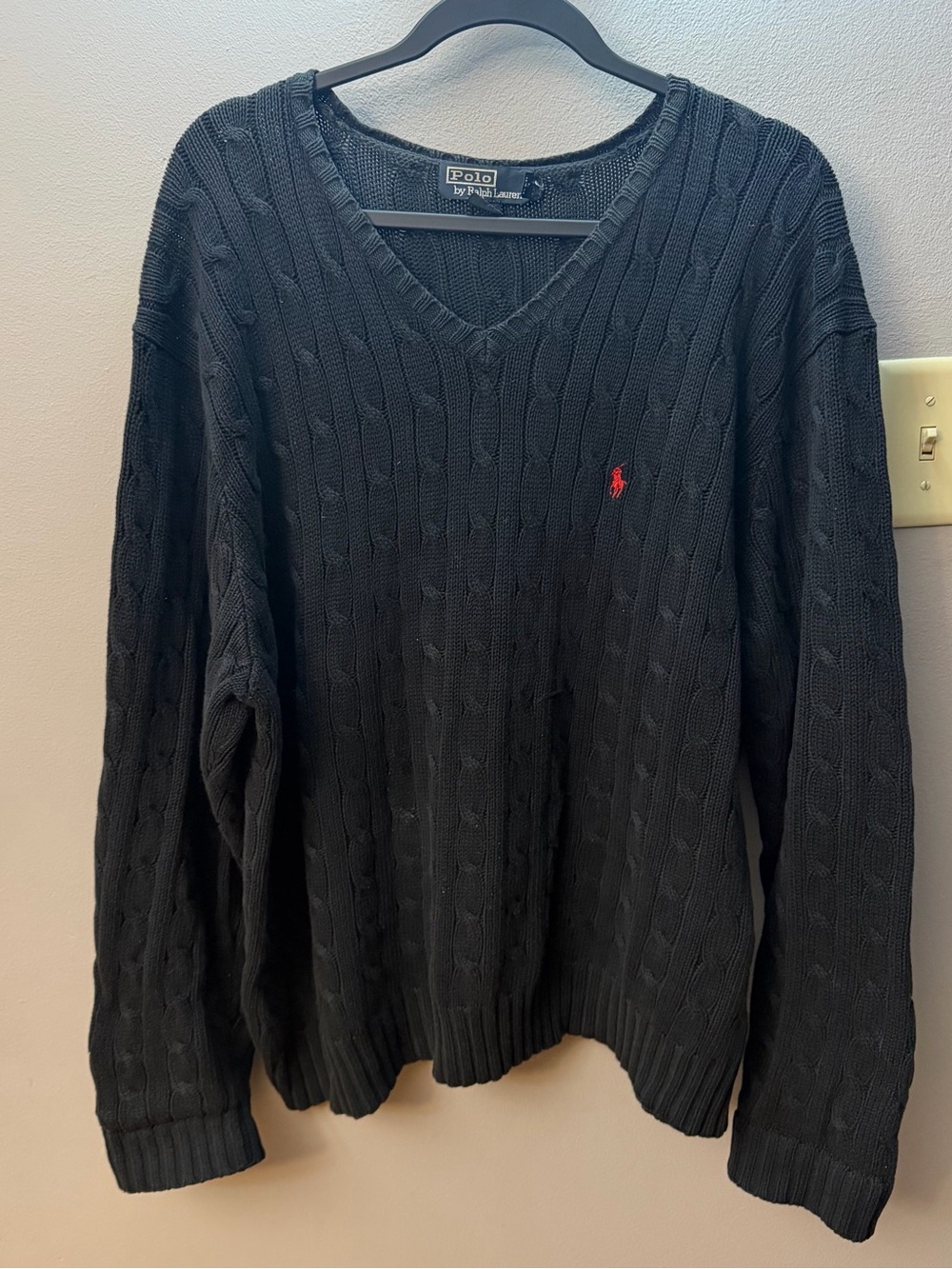 Vintage 90’s polo ralph lauren cable knit vneck sweater